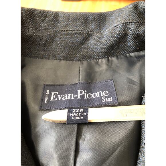 Evan-Picone Woman Plus 22W Jacket 4 Pockets Lapel Notch Collar Blue Long Sleeve - Picture 11 of 11